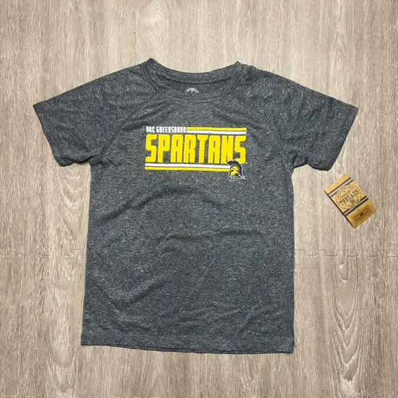 NWT Rivalry Threads UNC Greensboro Spartans‎ Graphic T-Shirt Gray Kids Medium - Picture 1 of 4